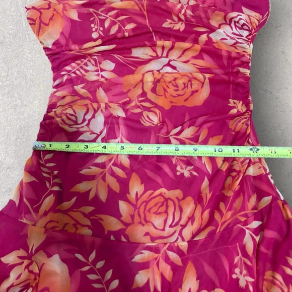 Y2K city triangles floral strapless dress - Picture 6 of 7